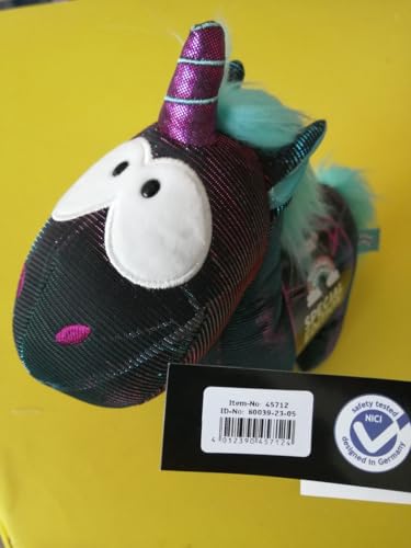 NICI 45712 Theodor & Friends Moon Beamer Special Edition Plush Unicorn - 22 cm, Black/Turquoise 15