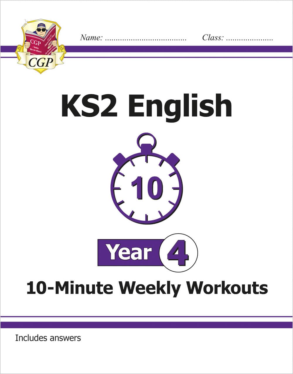 CGP Books KS2 English 10-Minute Weekly Workouts - Year 4 Study Aid | Ages 8-9 | 88 Pages 1