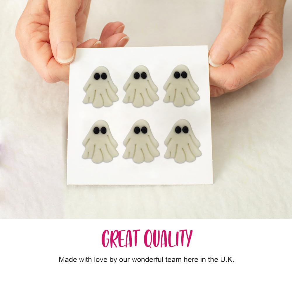 Anniversary House - Halloween Spooky Ghost Edible Sugarcraft Cake Toppers Pack of 6 2