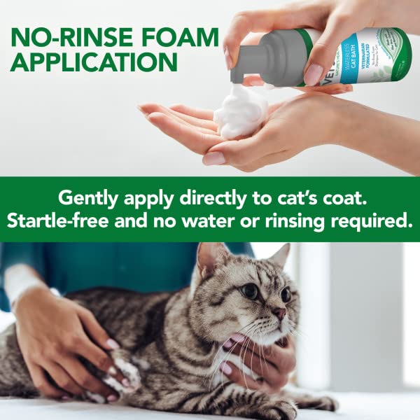 Vet's Best Natural Waterless Cat Bath No Rinse Dry Shampoo for Cats, 150ml 6