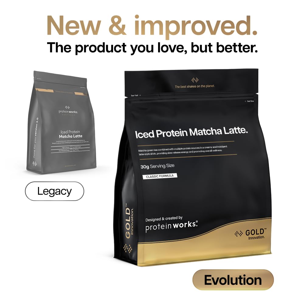 THE PROTEIN WORKS Iced Protein Matcha Latte - 20g Protein, Sugar Free | 16 Servings (500g)