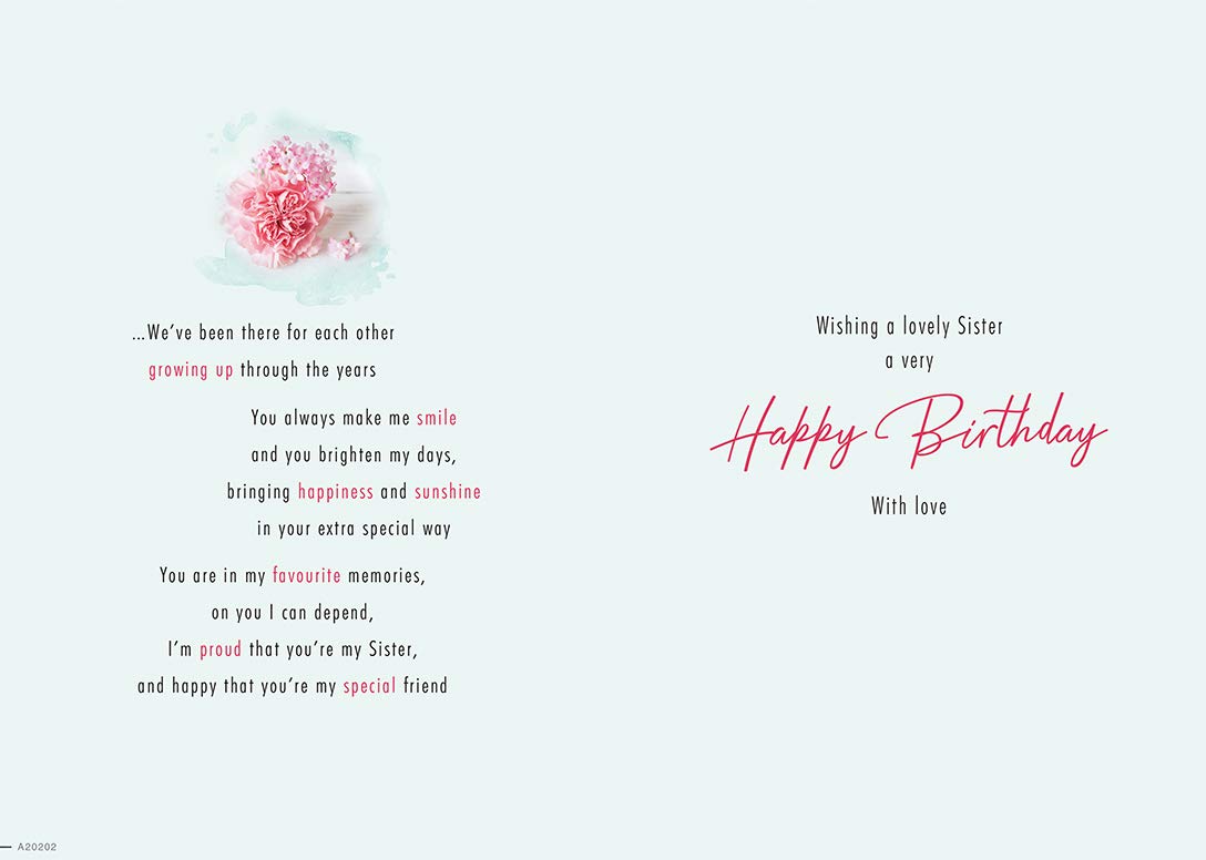 Piccadilly Greetings Sister Birthday Card | 9 x 6 Inches | Designed & Made in the UK 2