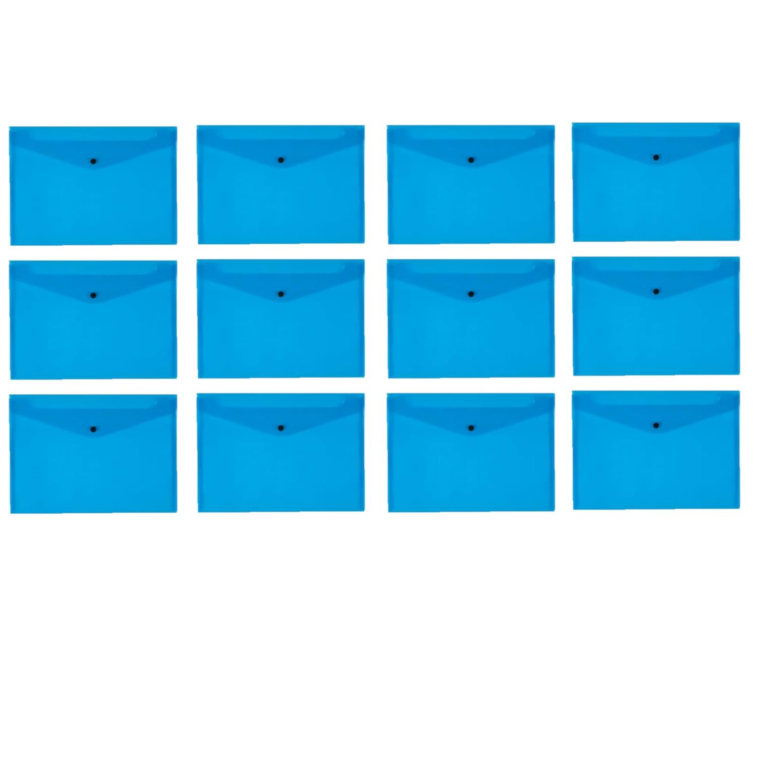 Q-Connect Polypropylene A4 Document Folder - Blue, Pack of 12 | Holds up to 150 Sheets 1