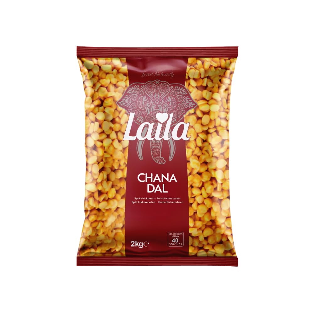 LAILA Chana Dal Split Chickpeas - 2 kg Pack | High in Protein & Fiber