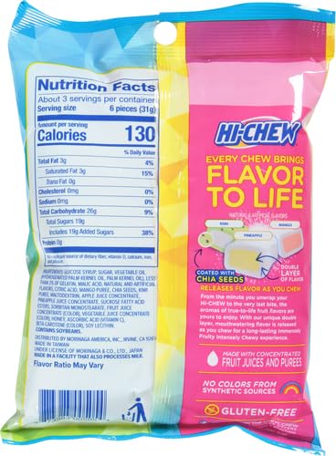 Hi-Chew Tropical Mix Fruit Chews - 100g Bag