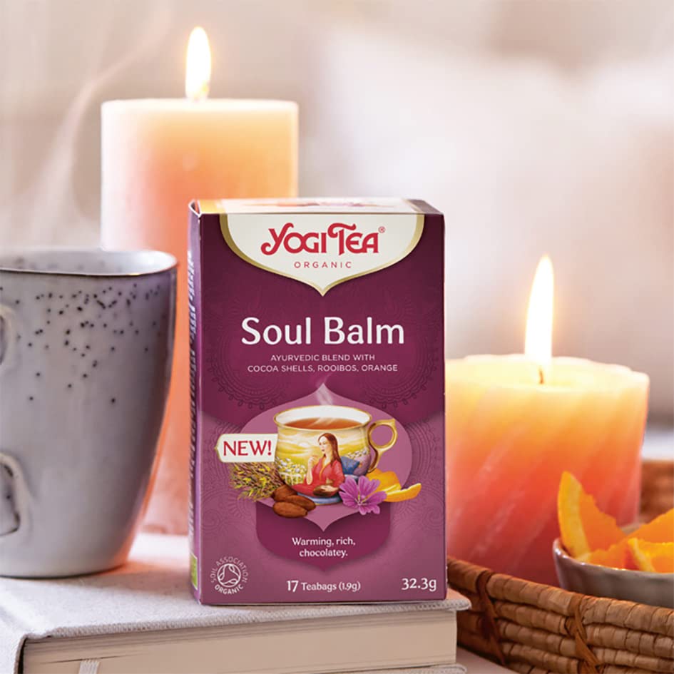 YOGI TEA Soul Balm Organic Herbal Tea with Cocoa Shells & Rooibos, 102 Teabags
