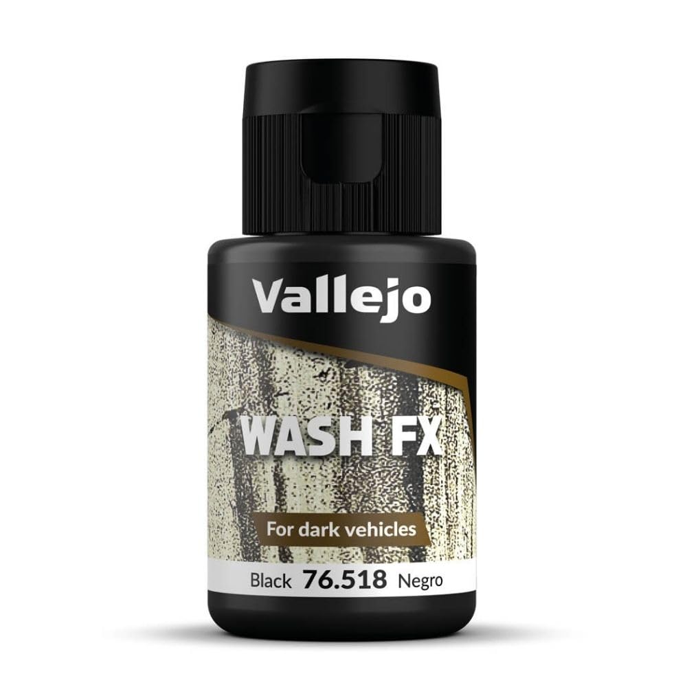 Vallejo Model Color Wash Paint - Black | 35 ml Waterbased Acrylic Liquid 1
