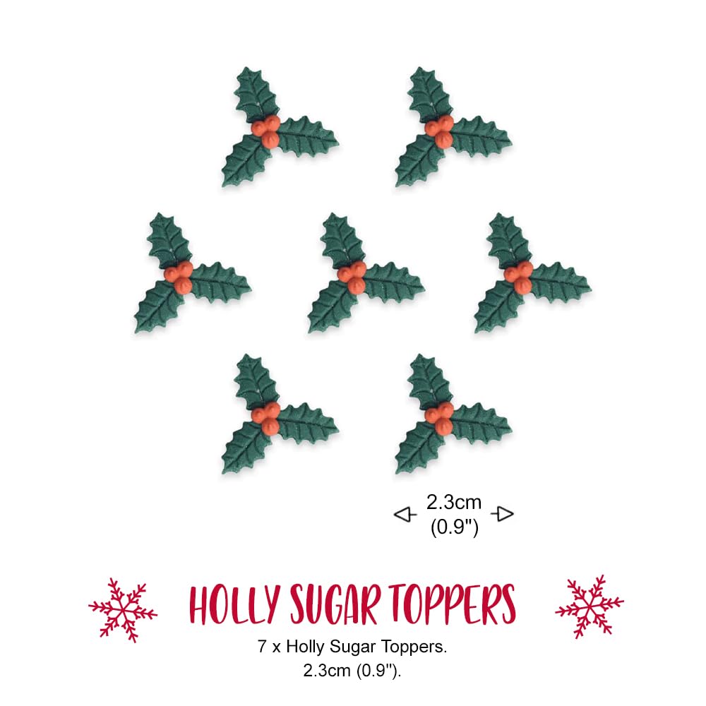Anniversary House - Christmas Holly Edible Cake Toppers Sugarcraft Decorations 10