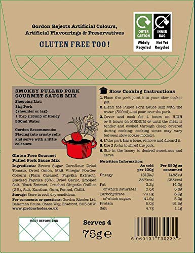 GR Gordon Rhodes Pig Easy American Style BBQ Pulled Pork Gourmet Recipe Sauce Mix | 75g Powder | Gluten-Free 6