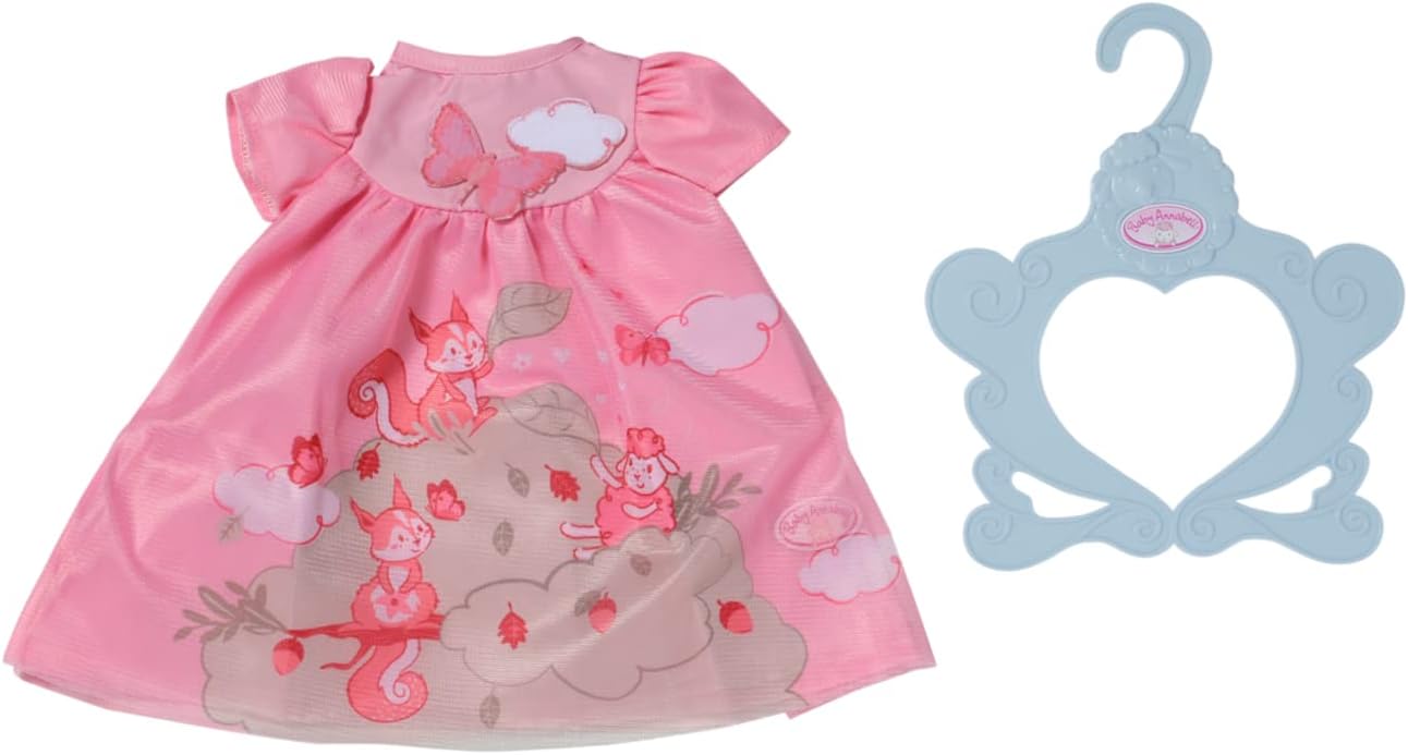 Baby Annabell Pink Dress 709603 - Cute Sheep & Squirrel Pattern for 43cm Dolls