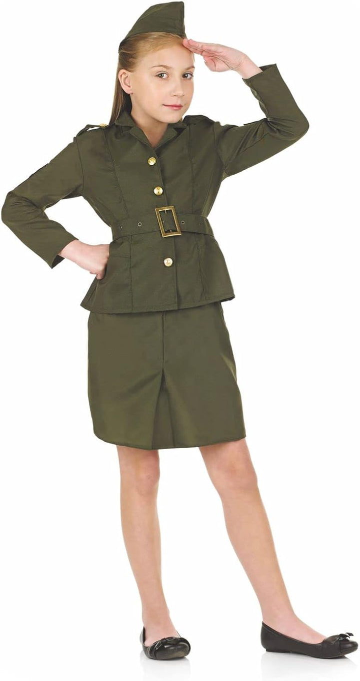 Fun Shack WW2 Army Girl Costume - Kids Size (FNK2969)