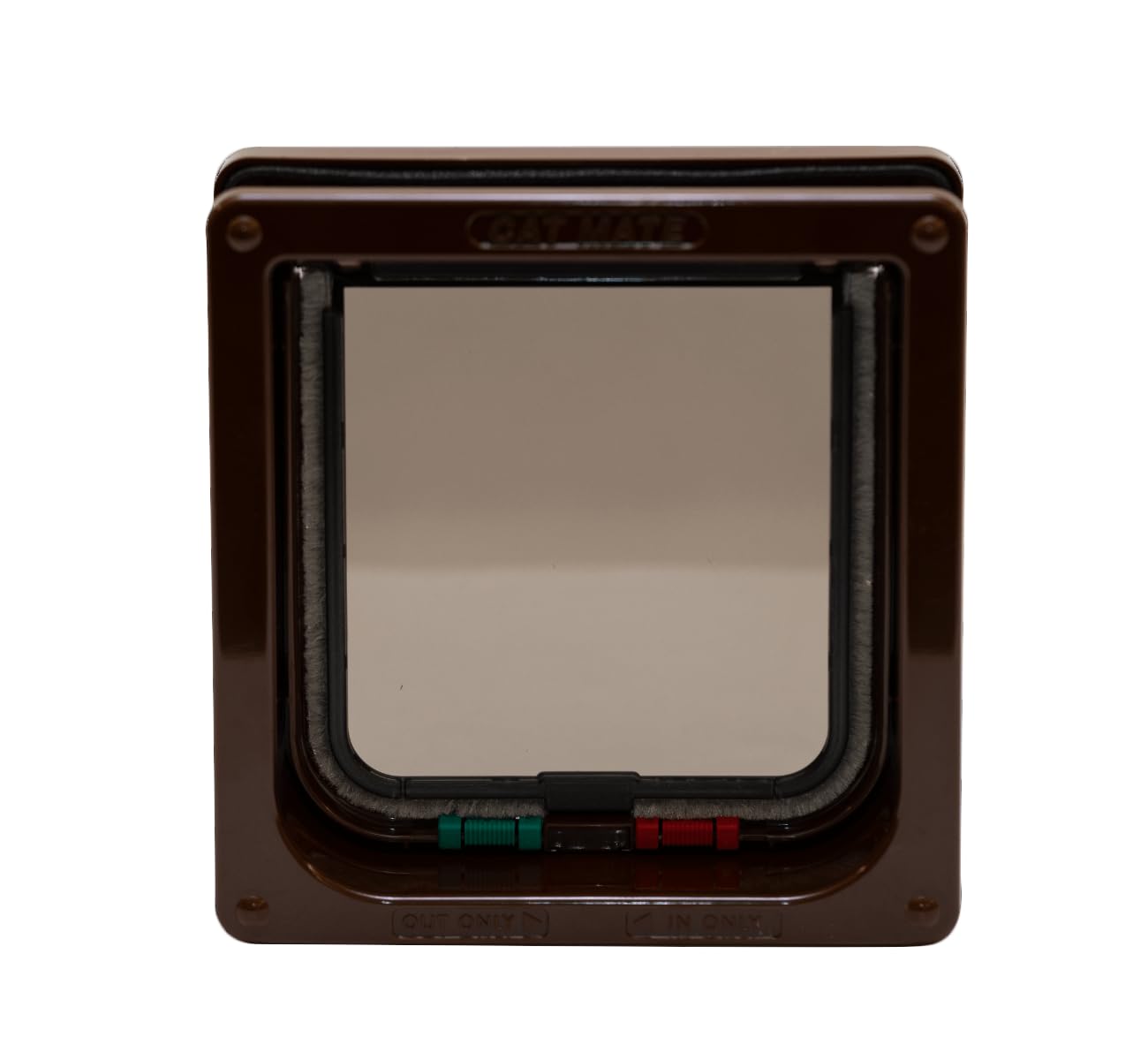 Cat Mate 4 Way Locking Cat Flap - Brown | Up to 50mm Door Thickness | Weather Resistant 2