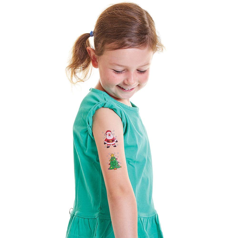 Baker Ross Christmas Chums Temporary Tattoos - Pack of 80 Assorted Festive Designs