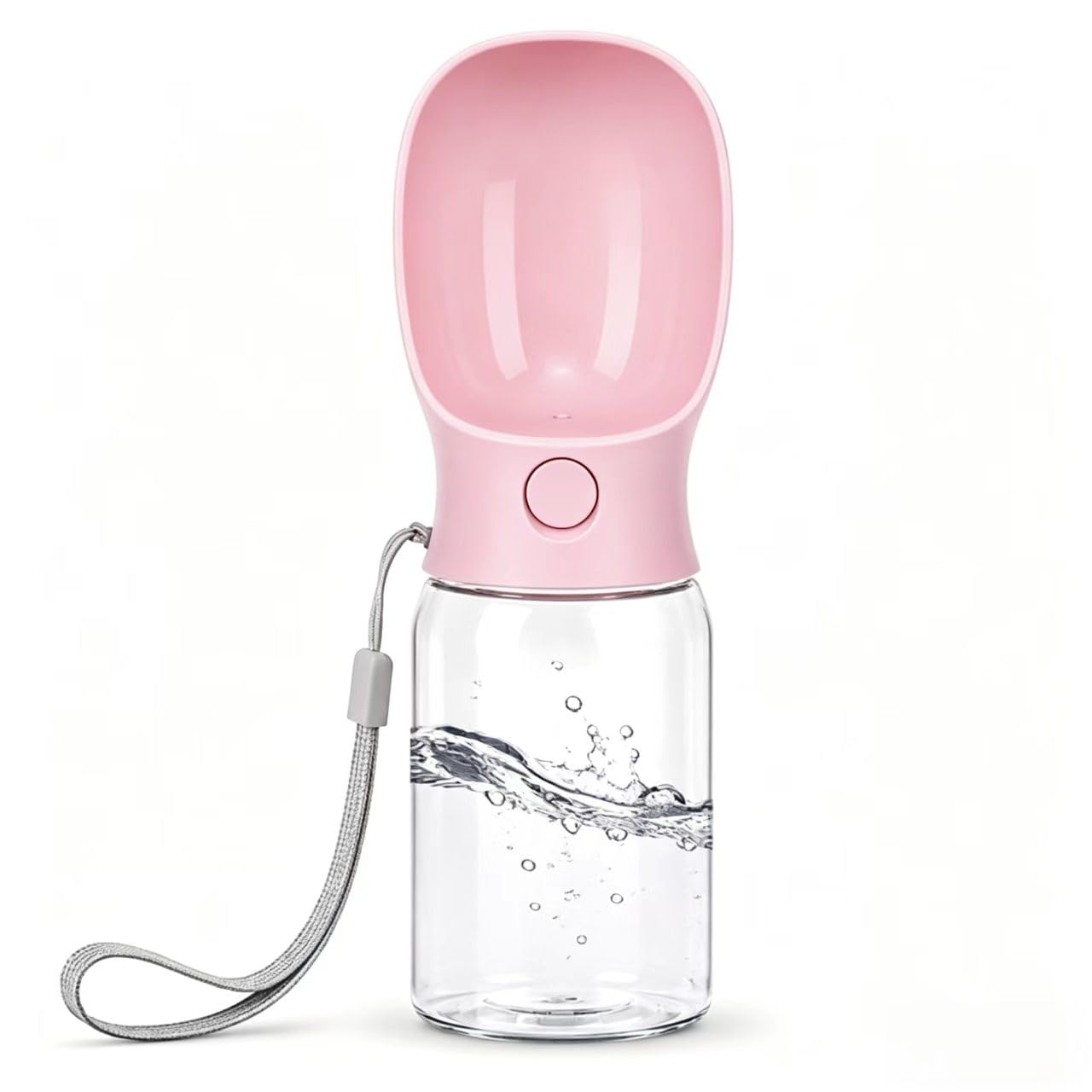 Muexoee Dog Water Bottle - 350ml Sakura Pink Portable Travel Water Dispenser 1