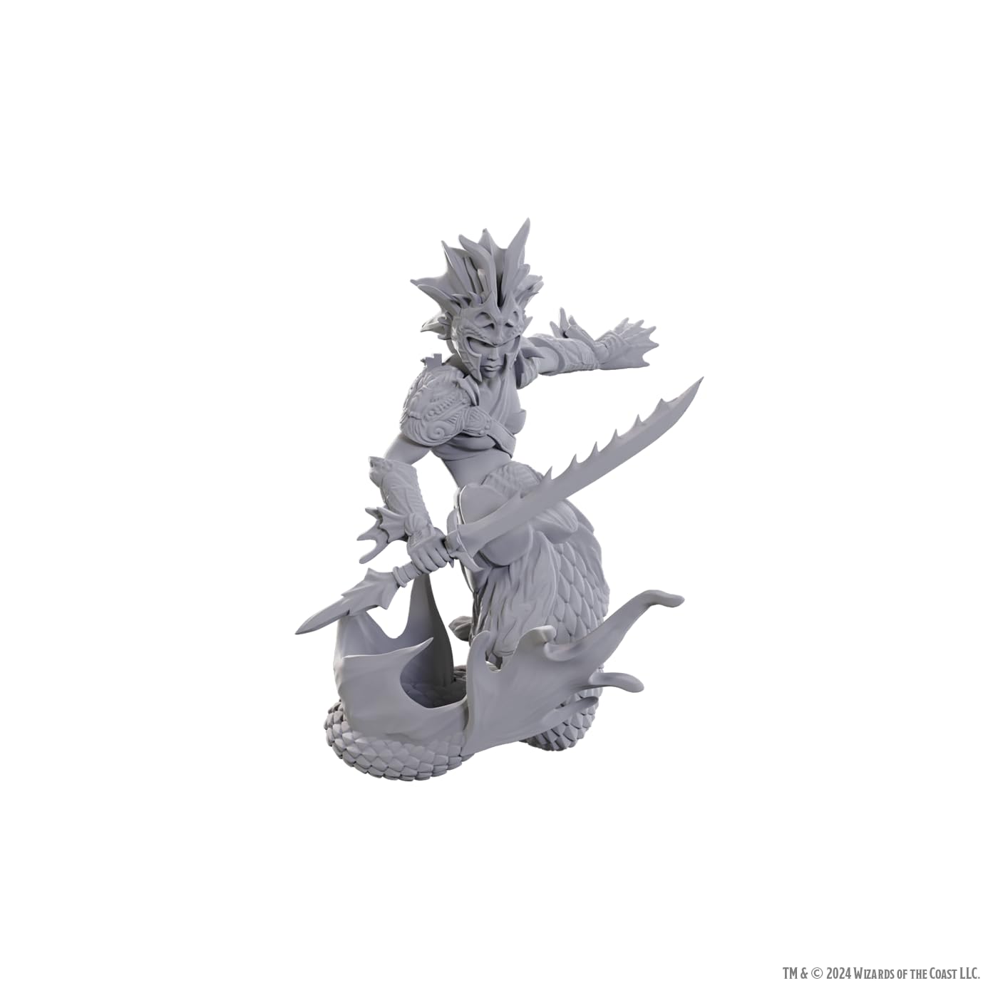 WizKids Nolzur's Marvelous Miniatures - Merfolk Scout | Primed Plastic Figure 1