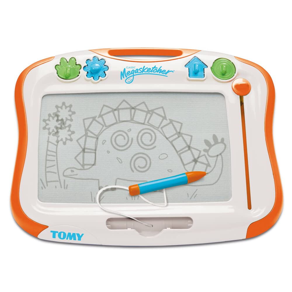TOMY Megasketcher Classic Magnetic Drawing Board | Large 45x35cm Screen | Ages 3+ | 4 Stamps Included