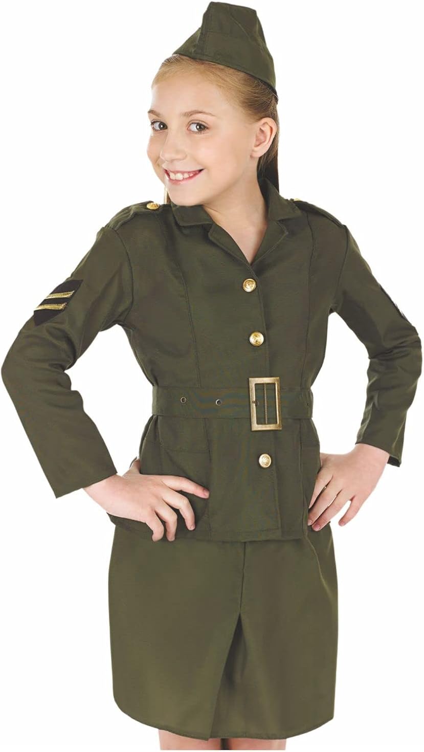 Fun Shack WW2 Army Girl Costume - Kids Size (FNK2969)