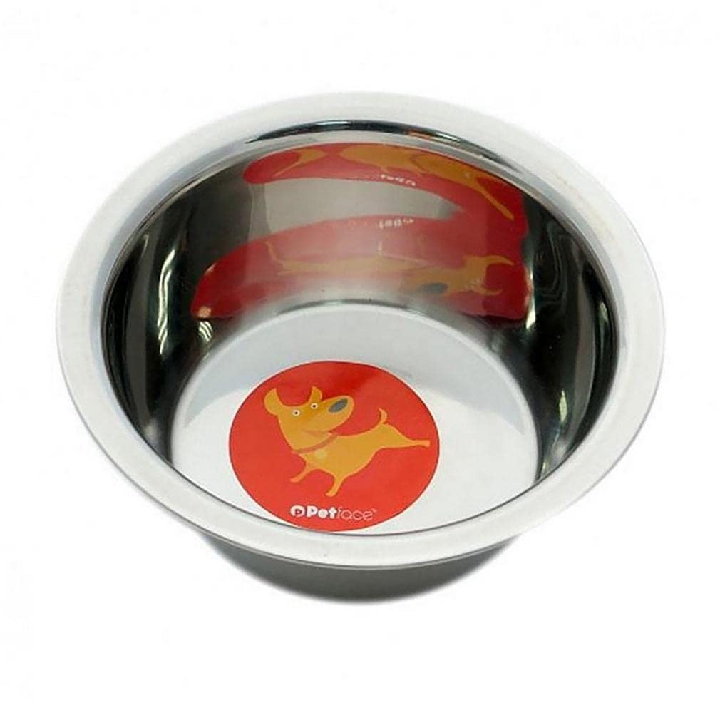Petface Stainless Steel Non-Slip Dog Bowl - Small Size | 14 cm Diameter | Dishwasher Safe
