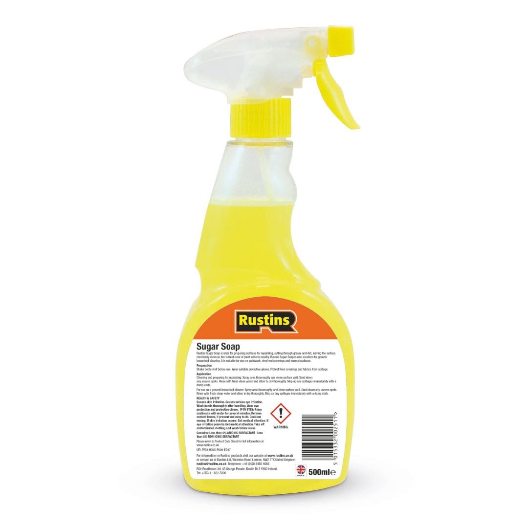 RUSTINS Sugar Soap Spray - All Purpose Household Cleaner | 500 ml | Unscented