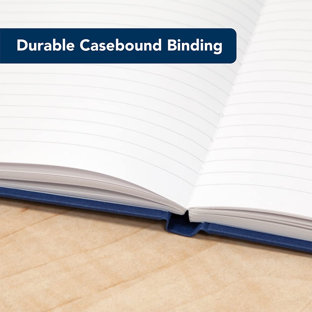 SUMMIT A5 Hardback Composition Notebook | 192 Ruled Pages | 70gsm Paper | Blue | Pack of 5