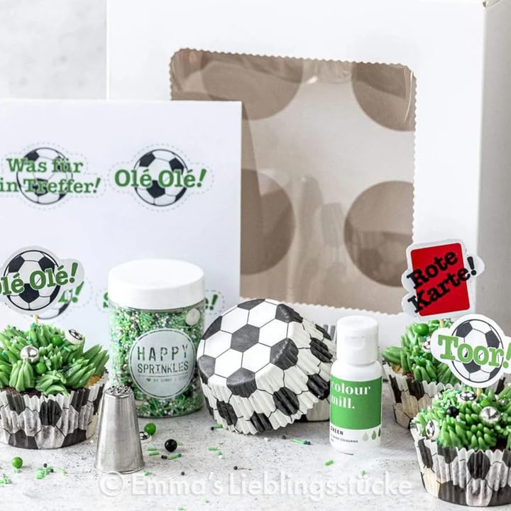 Anniversary House Happy Sprinkles Football Party Mix - Green Edible Cake Decorations | 90g 2
