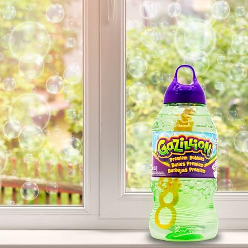 Gazillion Bubbles Original Bubble Solution 2L with 7-in-1 Wand - Non-Toxic, Long-Lasting Bubbles for Outdoor Play