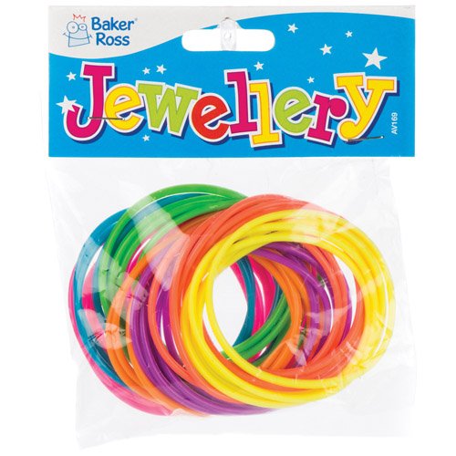 Baker Ross AV169 Gummy Bracelets - Pack of 40, Colorful Plastic Kids Party Favours | 6cm Diameter 3