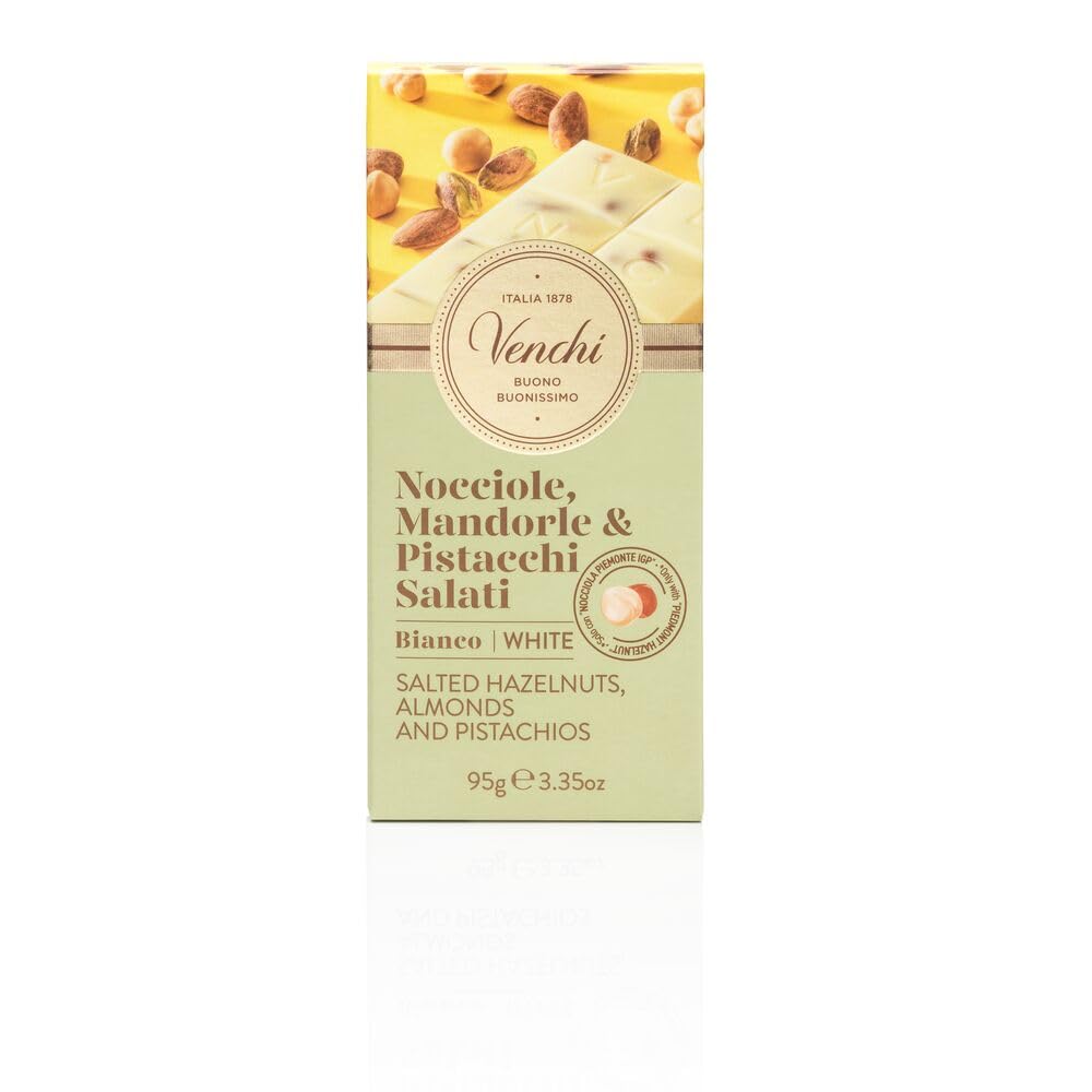 Venchi Salted White Chocolate with Hazelnuts Bar - 95g 7