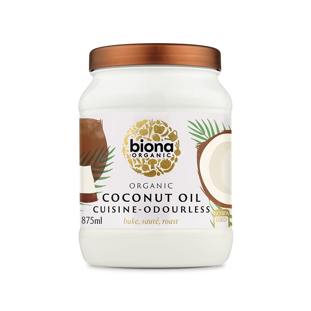 Biona Organic Coconut Oil Cuisine - Mild & Odourless for High-Temp Cooking | 875 ml | Dairy Free 1