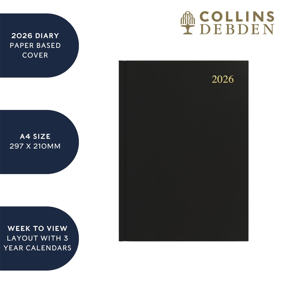 Collins Essential 2026 12 Month A4 Week-To-View Appointment Planner in Maroon 4