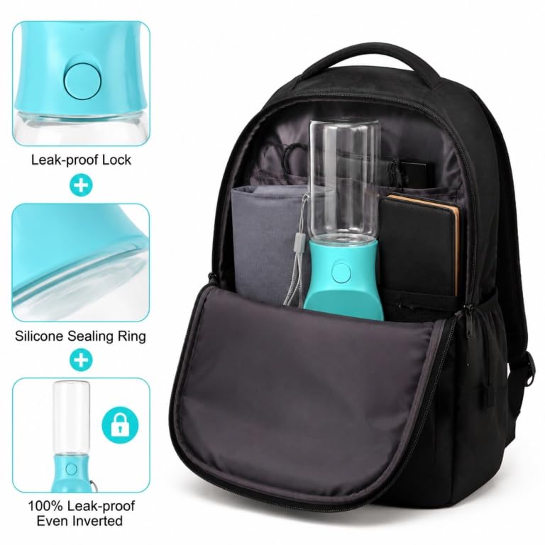 Muexoee Dog Water Bottle - 350ml Spring Green | Leak-Proof | Portable 3