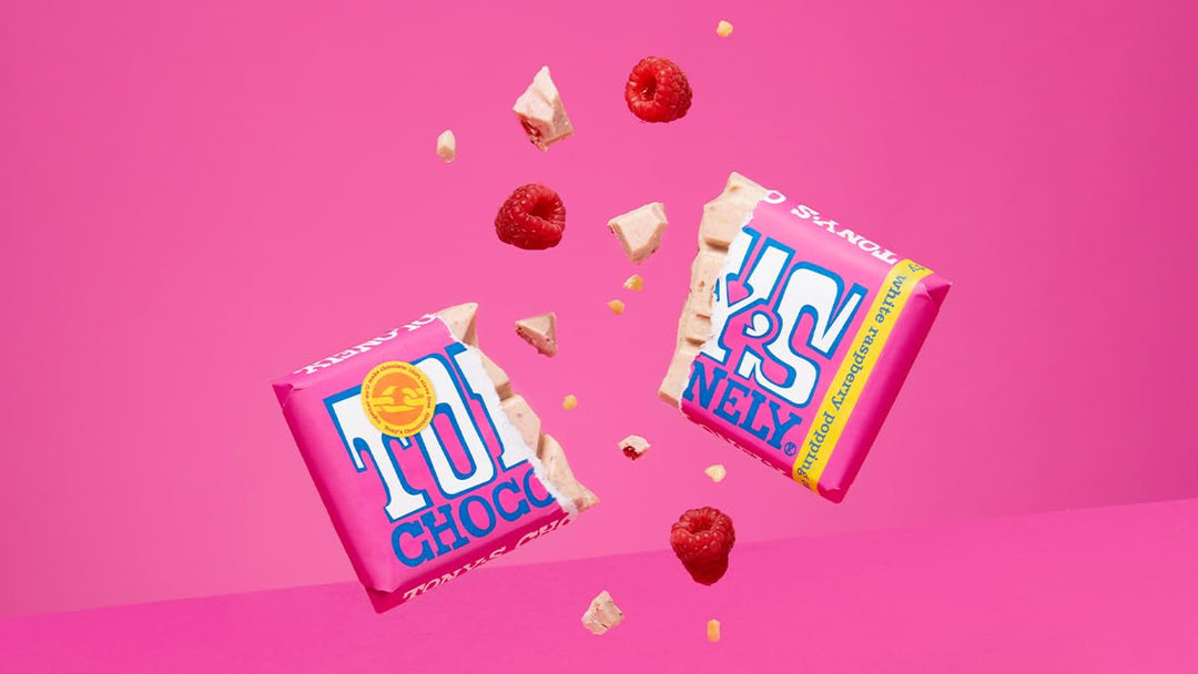 Tony's Chocolonely White Raspberry Popping Candy Chocolate Bar - 180g