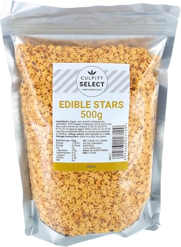 Culpitt Select Edible Gold Stars - Cake Sprinkle Decorations 500g 9