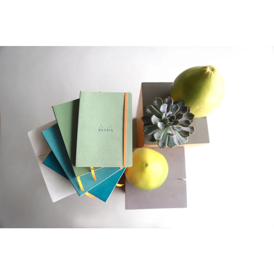 Rhodia Rhodiarama Soft Notebook - A5 Dotted | 160 Pages Ivory Paper 90 g/m² | Peacock Faux Leather 3