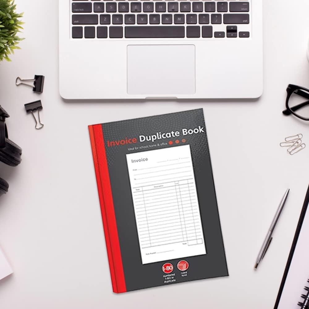 1ABOVE Invoice Duplicate Book A5 Size - 3 Pack | 80 Numbered Pages | Carbon Copy 4