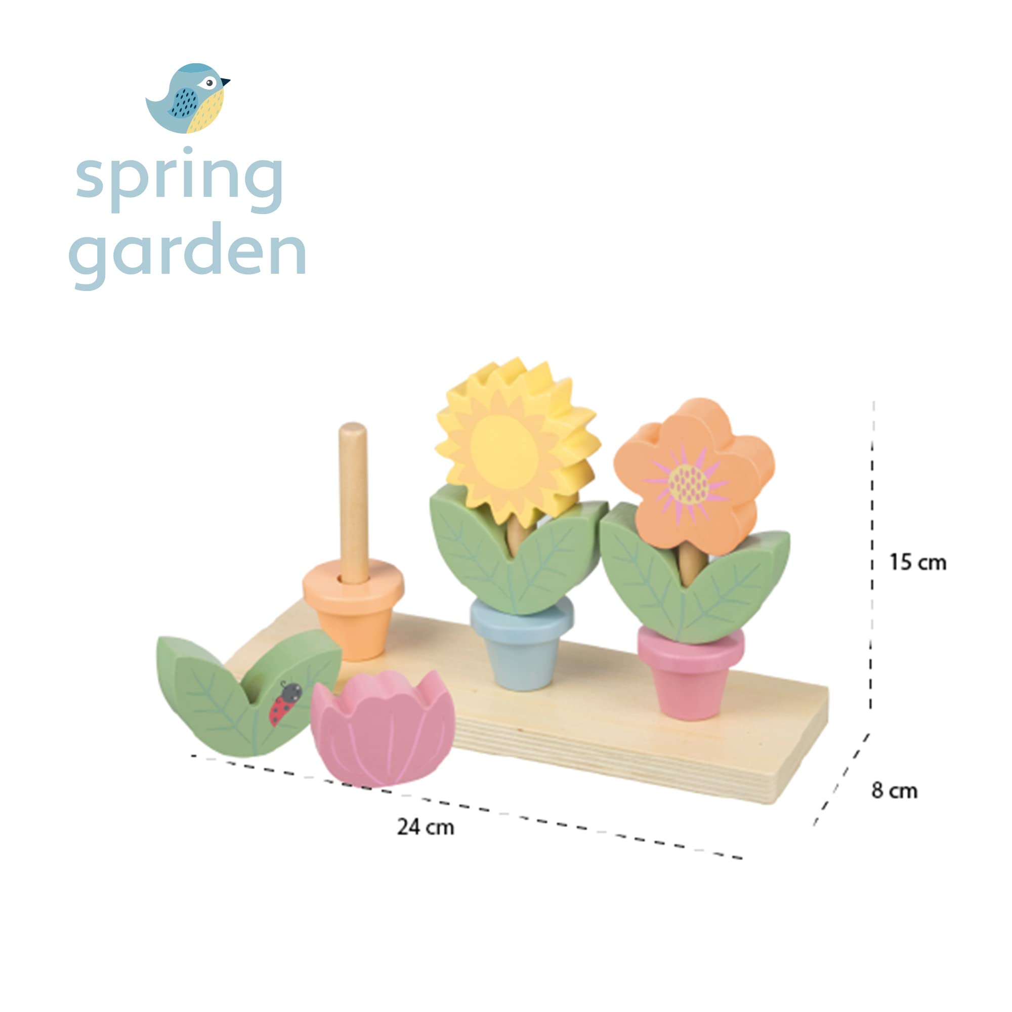 Orange Tree Spring Garden - Wooden Stacking Flower Pots | Toddler | Ages 18-60 Months 6