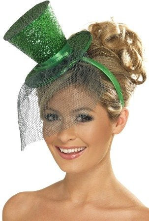 Fever Mini Tophat on Headband - Dark Green (Model: FV-MTH-DG)