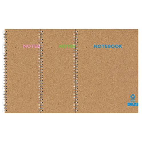 Silvine Premium Recycled Kraft Twin Wire A4 Notebook 80gsm Bright White Paper | 80 Pages