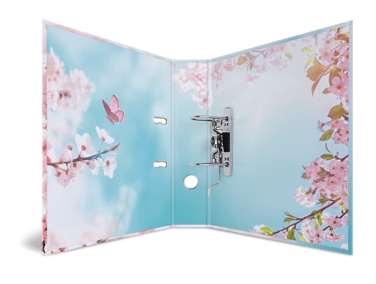 HERMA 19556 Ring Binder - A4, 70mm Wide, Cherry Blossom Motif | Sturdy Cardboard 3