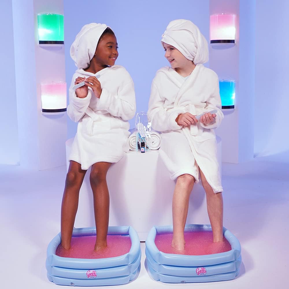 Zimpli Kids - Gelli Spa 5 Use Pack, Inflatable Foot Spa with Gelli Powder, Marbles & Pedicure Set