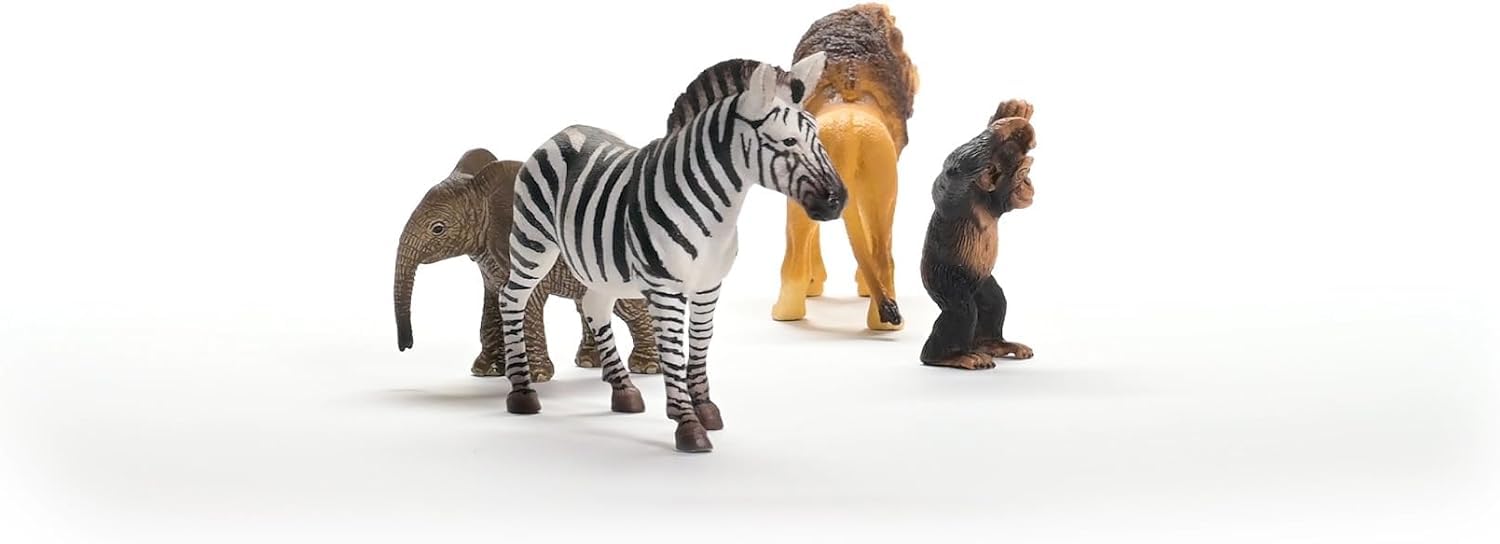 Schleich WILD LIFE Africa Starter Set - 4 Realistic Animal Figurines for Imaginative Play 12