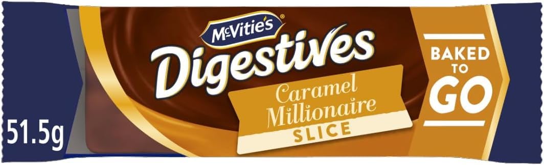 McVitie's Milk Chocolate Digestives Caramel Millionaire Slice Snack Bar | 5 Pack | 51g