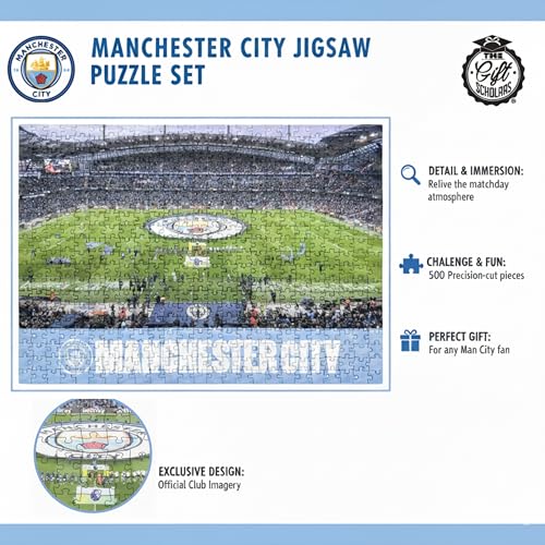 Official Manchester City FC 500-Piece Jigsaw Puzzle - Etihad Stadium Collectible for Kids & Fans 5