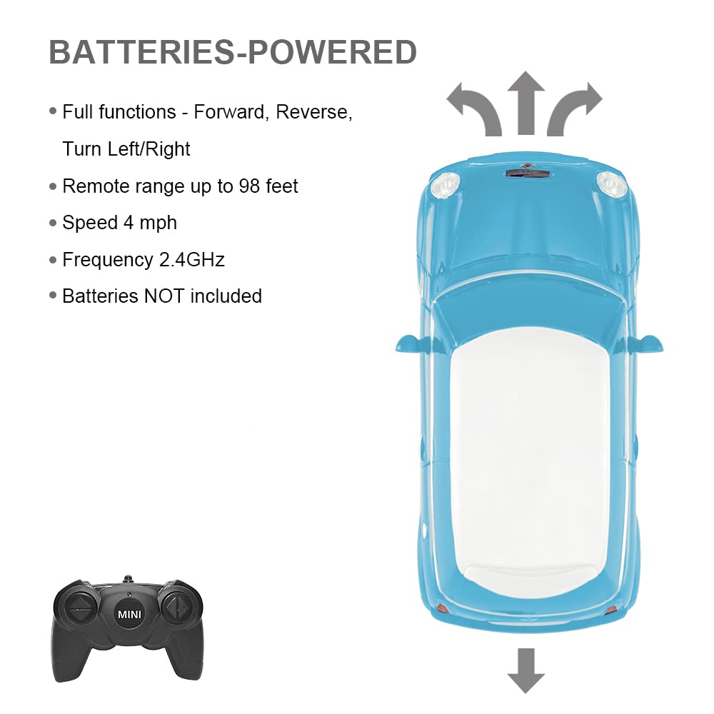 RASTAR Mini Cooper S Blue 1:24 RC Toy Car - Remote Control Vehicle for Kids & Adults 15