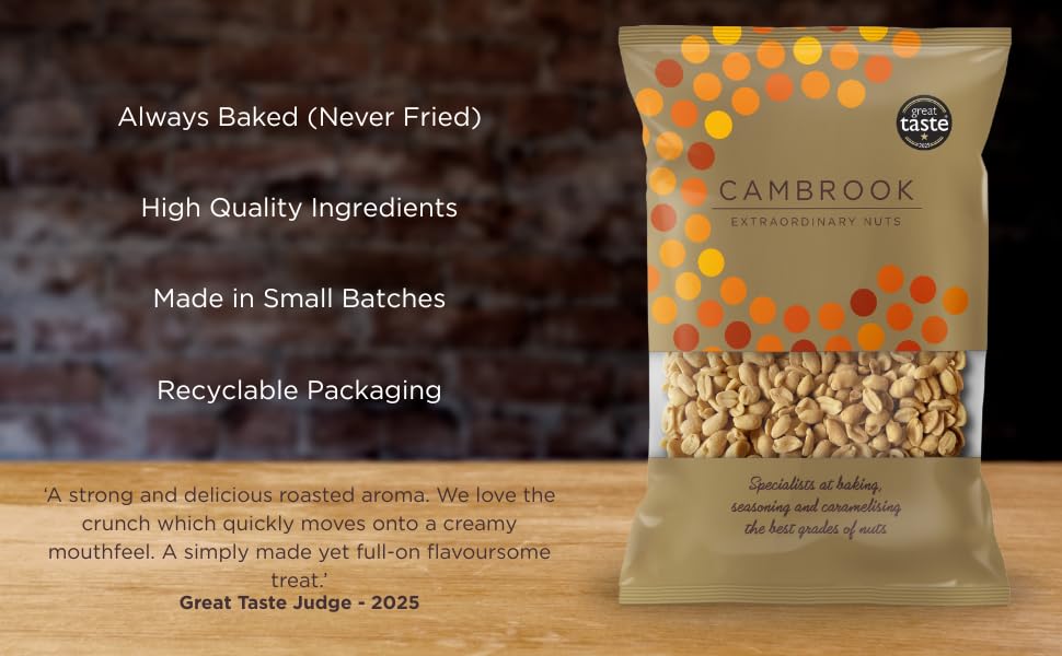 Cambrook Extraordinary Nuts - Baked & Salted Peanuts | 1kg Bag | Vegan Friendly 2