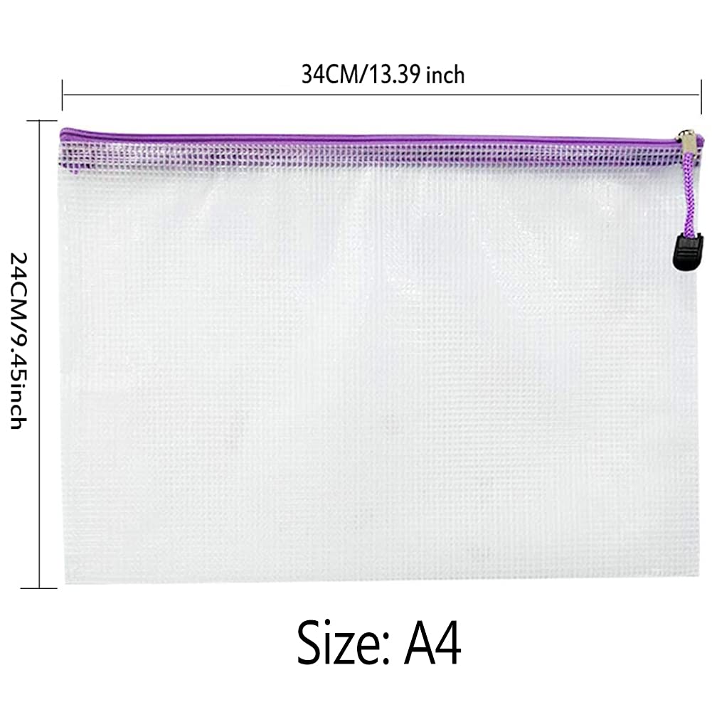 NORTHERN BROTHERS 30PCS A4 Zip Wallets - Waterproof PVC Document Folders with Zipper Closure 2