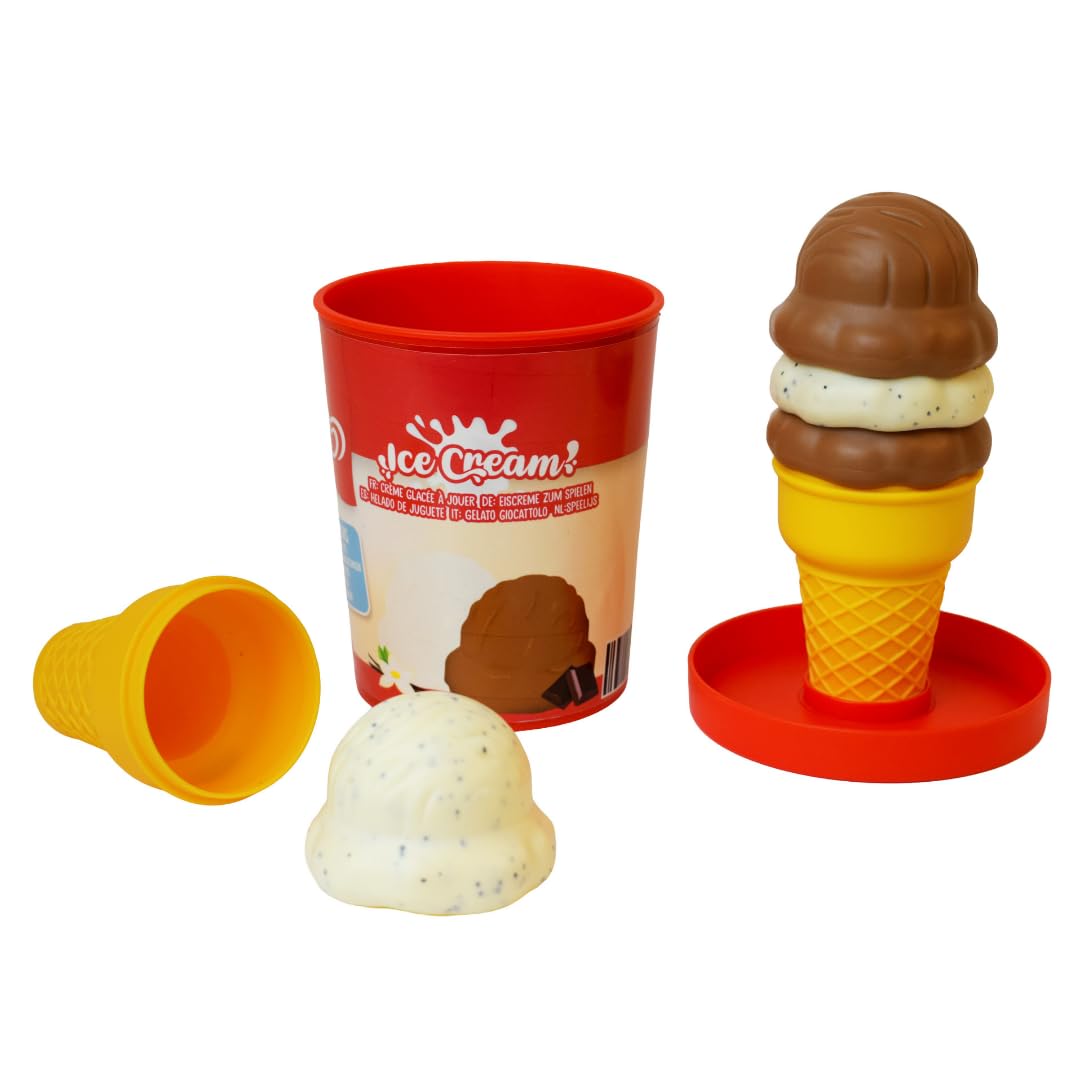 Casdon Walls Ice Cream Tub Toy - Vanilla & Chocolate | Pretend Play Set | Ages 2+ 1