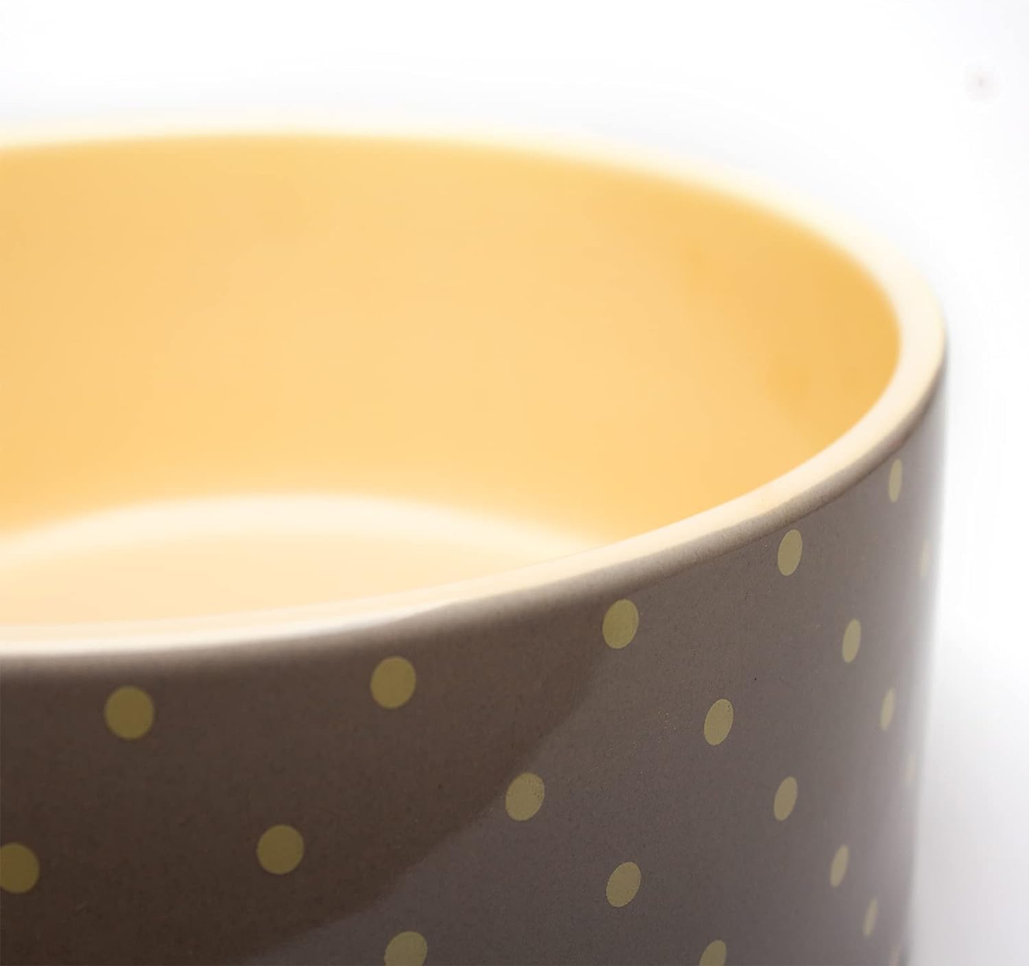 Petface Grey Spots Ceramic Dog Bowl - 20 cm Diameter | Durable & Easy to Clean