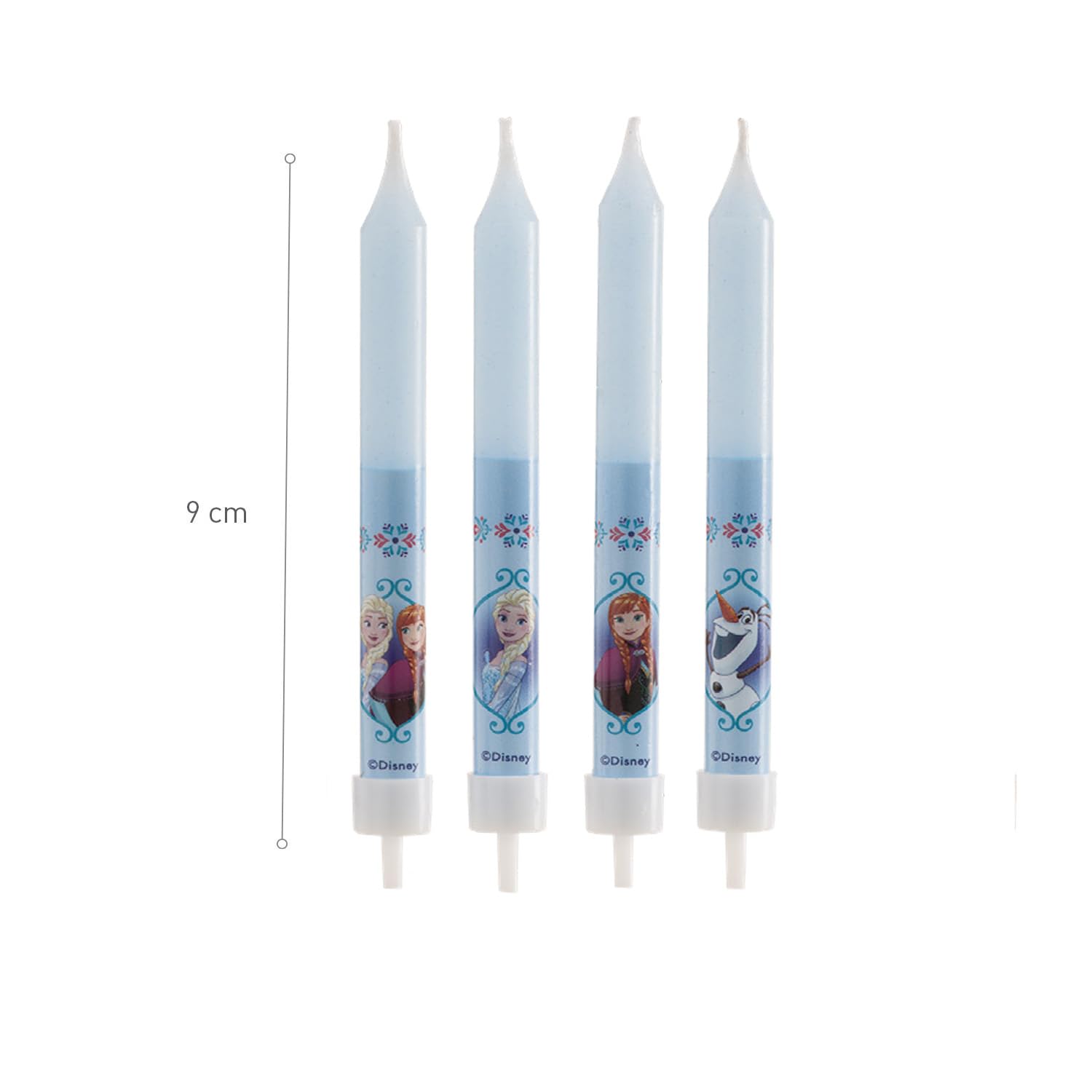 dekora Frozen Birthday Candles Set of 8 - Elsa, Anna, Olaf Characters | Slow Burning Wax