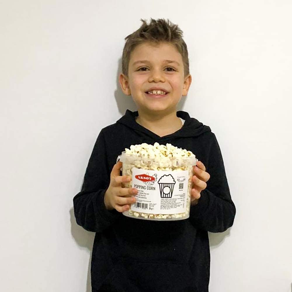 AKSOY Popping Corn Kernels - 1.25KG | Gourmet White Popcorn for Stovetop, Microwave & Air Popper | Non-GMO, Natural Snack from Turkey